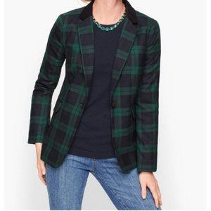 Talbots Green and Black Plaid Blazer